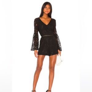 NWT Steve Madden JACK by Steve Madden Know Your Lace Romper in Black Sz 0